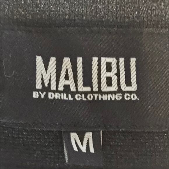 NEW Malibu Drill Company Short Sleeve Beige & Black Button Up Shirt M 3351 - Picture 3 of 9